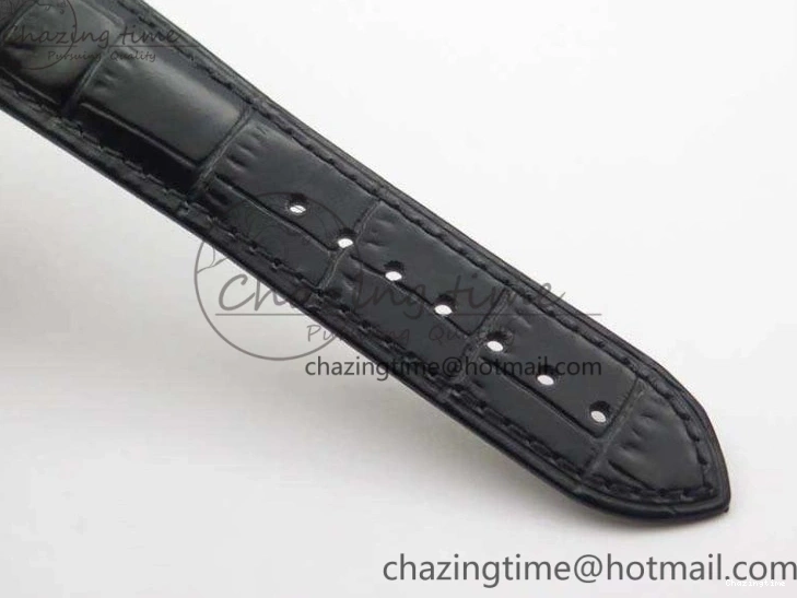 0812 De Ville Chronograph SS OMF 1:1 Best Edition Black Dial On Black Leather Strap A Fashionable 8109
